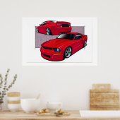 Poster Red Mustang (Cuisine)