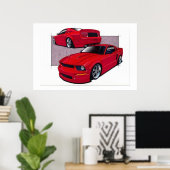Poster Red Mustang (Bureau à domicile)