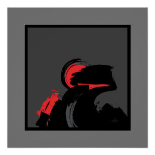 Poster Red 'n Black Night Sentinal Art moderne Abstrait