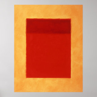 Poster red, orange on yellow