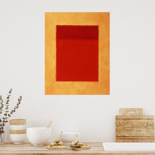 Poster red, orange on yellow (Cuisine)