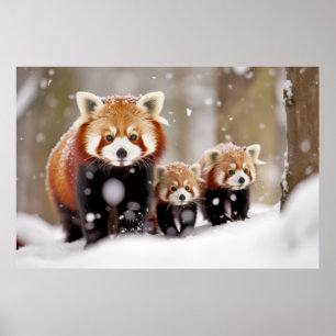 Poster Red Panda Animal Famille errer Nature