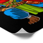 Poster Red Panda Bear Ninja Samurai Warrior Funny Kung Fu (Coin)