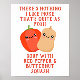 Poster red pepper and butternut squassoup