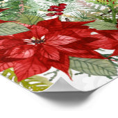 Poster Red Poinsettia Christmas Wedding Welcome Sign (Coin)