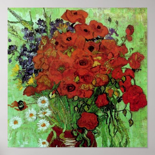 Poster Red Poppies & Daisies (F280) Van Gogh Fine Art (Devant)