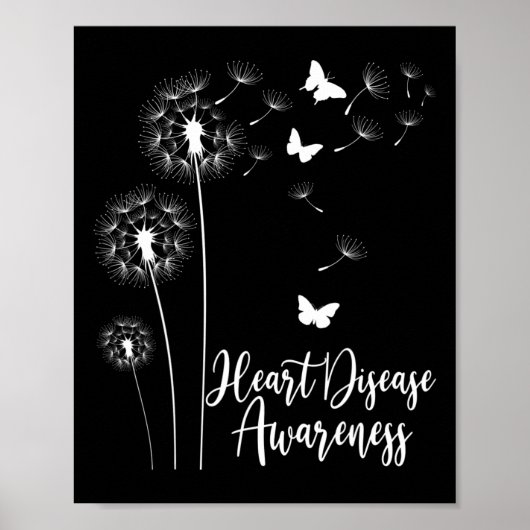 Poster Red Ribbon Heart Disease Awareness Mois American (Devant)