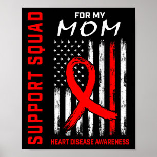 Poster Red Ribbon Maman Maladie cardiaque Drapeau de sens