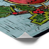 Poster Red Robin, Green Holly Red Berries (Coin)