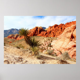 Poster Red Rock Canyon Spring Mountains Arrière - plan