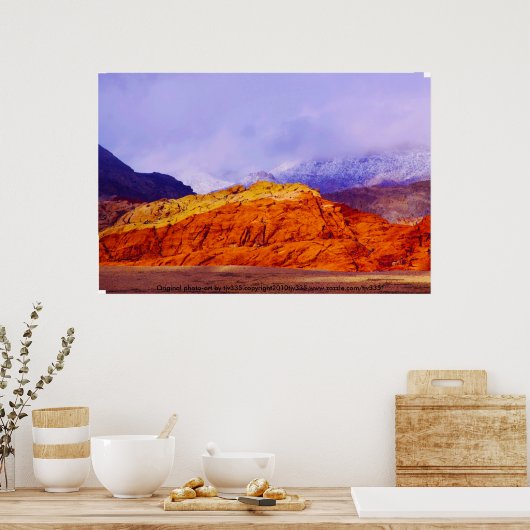 Poster Red Rock et Clouds Print (Cuisine)
