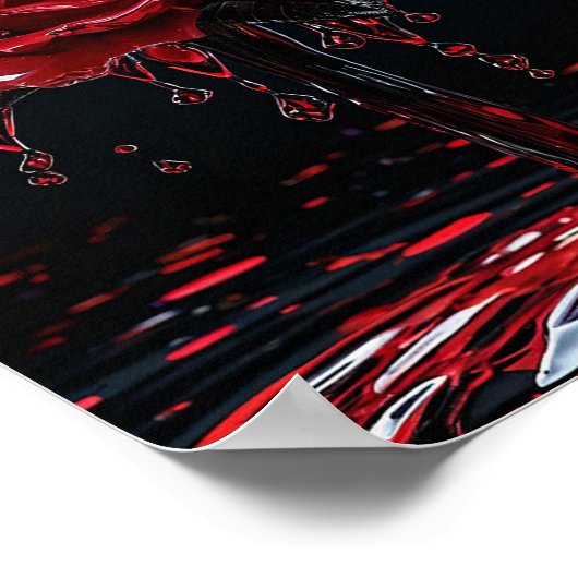 Poster Red rose flower (Coin)