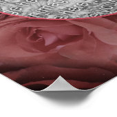 Poster Red Rose Flower Nature Frame Ajouter Votre Photo (Coin)