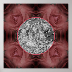 Poster Red Rose Flower Nature Frame Ajouter Votre Photo