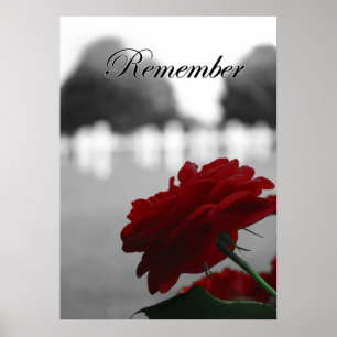 Poster Red Rose Memorial Day