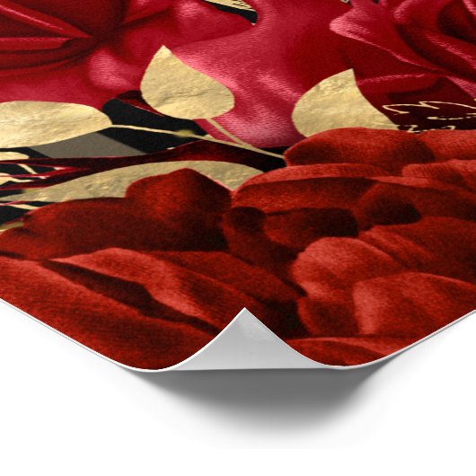 Poster Red roses 50th birthday Large Format (Coin)