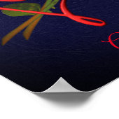 Poster Red Roses Red Heart Elegant Black Ajouter votre te (Coin)