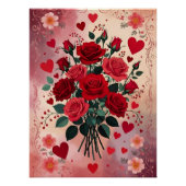 Poster Red Roses, Valentine's Day, (Devant)