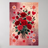 Poster Red Roses, Valentine's Day, (Devant)