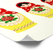 Poster Red russian matryoshka nesting dolls (Coin)