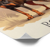 Poster Red Rust Brown Doberman Pinscher Dog (Coin)