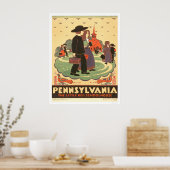 Poster Red Schoolhouse Amish 1938 WPA (Cuisine)