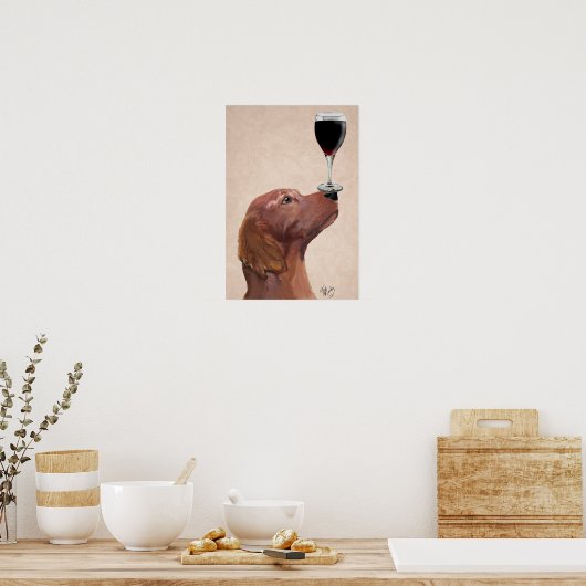 Poster Red Setter Chien Au Vin (Cuisine)