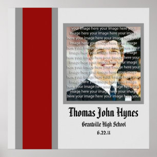Poster Red & Silver School Graduation Frame Wall Art