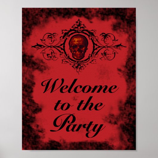 Poster Red Skull Bienvenue à la fête (Devant)