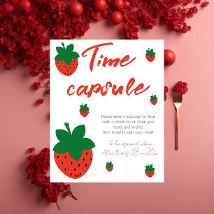 Poster Red Strawberry Anniversaire heure Capsule