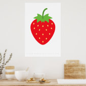 Poster Red Strawberry Retro 60's 70's (Cuisine)