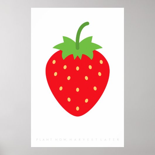 Poster Red Strawberry Retro 60's 70's (Devant)