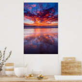 Poster Red sunset over the sea, Californie (Cuisine)
