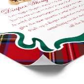 Poster Red Tartan Plaid Christmas Bear Diaper Thoughts (Coin)