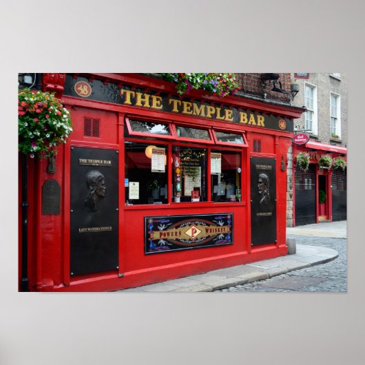 Poster Red Temple Bar pub dans l'affiche de Dublin (Devant)