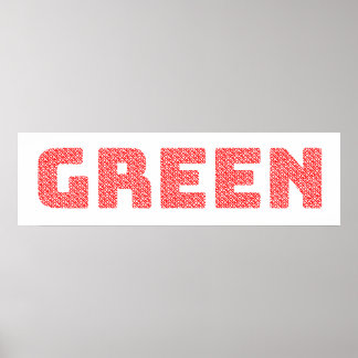 Poster “Red Text, Green Word” Eco-Word-Art – Inspired by