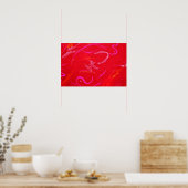 Poster Red Textured Background with Squiggles and Shapes (Cuisine)