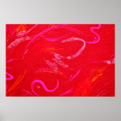 Poster Red Textured Background with Squiggles and Shapes (Devant)