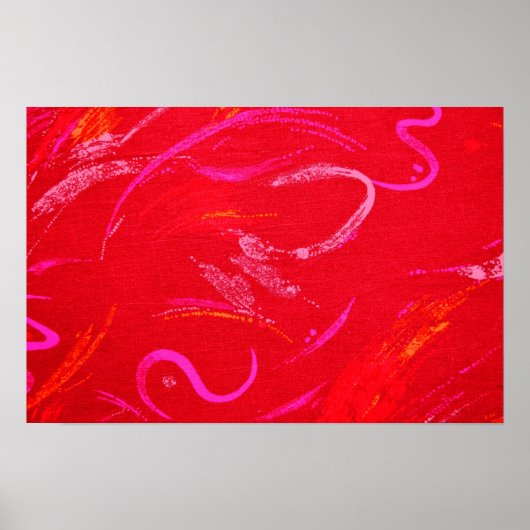 Poster Red Textured Background with Squiggles and Shapes (Devant)