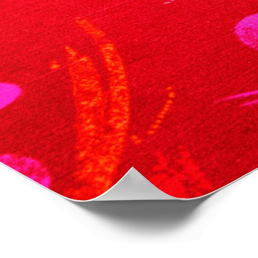 Poster Red Textured Background with Squiggles and Shapes (Coin)