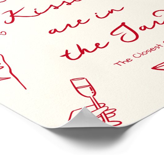 Poster Red Thats Amore Fête des mariées Devine Combien Ki (Coin)