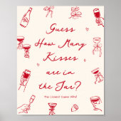 Poster Red Thats Amore Fête des mariées Devine Combien Ki (Devant)