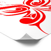 Poster Red Tribal Butterfly Ornamental (Coin)