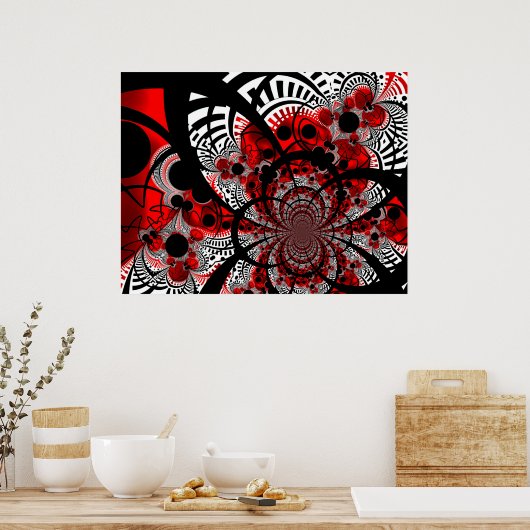 Poster Red Ventra Twist Art Abstrait (Cuisine)