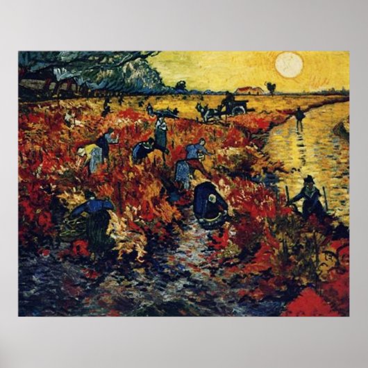 Poster Red Vineyard, Van Gogh (Devant)