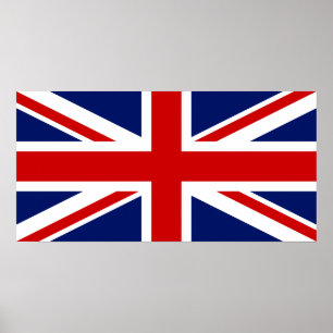 Poster Red White and Blue Cross Flag of United Kingdom
