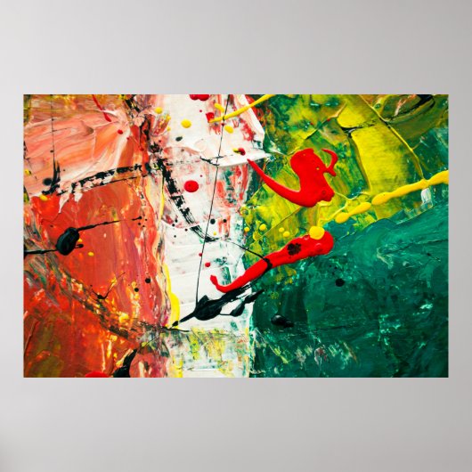 Poster Red White and Green Italian Flag Abstract Painting (Devant)