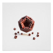 Poster Red & White Checkerboard Geometric Objects (Devant)