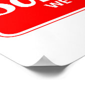 Poster RED WHITE DÉSOLÉ SIGN WE're closed (Coin)