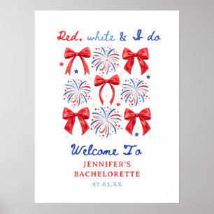 Poster Red White et je fais Juillet 4 Bachelorette Bienve